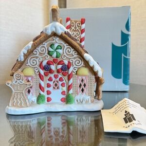 Vintage PartyLite Gingerbread House Tealight Tea Light Holder P7304 w/ Box